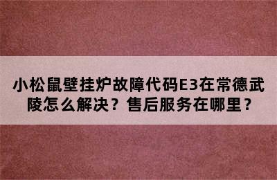 小松鼠壁挂炉故障代码E3在常德武陵怎么解决？售后服务在哪里？