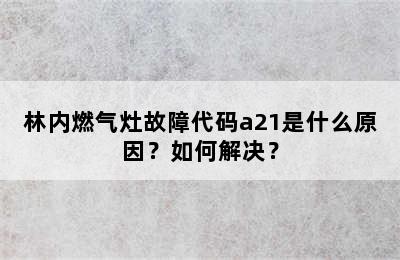 林内燃气灶故障代码a21是什么原因？如何解决？