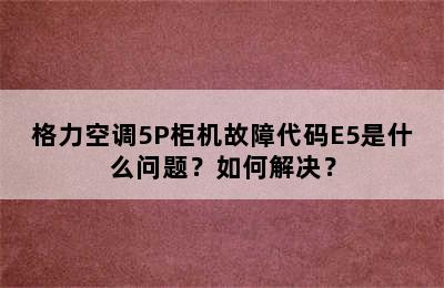 格力空调5P柜机故障代码E5是什么问题？如何解决？