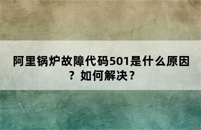 阿里锅炉故障代码501是什么原因？如何解决？